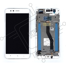 Дисплей для Asus ZenFone 3 Zoom ZE553KL белый с рамкой