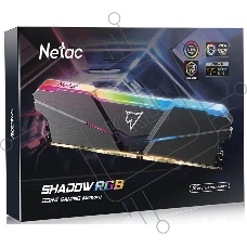 Оперативная память NETAC Shadow, DDR4, 8GB (1x8GB), 3200MHz, CL16, с радиатором, RGB, серый