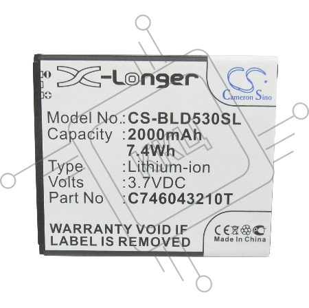 Аккумулятор CS-BLD530SL для Explay Fresh  3.7V / 2000mAh / 7.40Wh