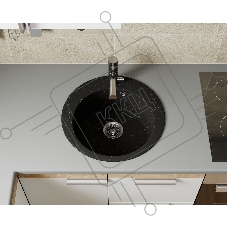 Мойка для кухни BAU Dream Pro D 48, без выпуска, черный камень