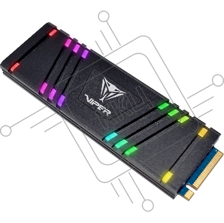 Накопитель SSD Patriot Viper VPR400 1TB, M.2 2280, VPR400-1TBM28H, PCIe 4x4, NVMe, TLC, RGB, 4600/4400, heatshield, RET