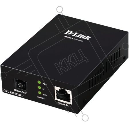 Медиаконвертер D-Link DMC-F20SC-BXU/B1A WDM с 1 портом 10/100Base-TX и 1 портом 100Base-FX с разъемом SC (ТХ: 1310 нм; RX: 1550 нм) для одномодового оптического кабеля (до 20 км)