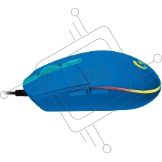 Мышь проводная Logitech G102 LIGHTSYNC синий, 8000 dpi, USB, кнопки - 6