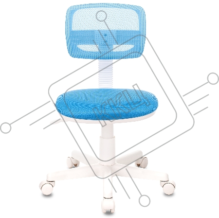 Кресло детское Бюрократ CH-W299/LB/TW-55 спинка сетка голубой TW-31 TW-55 (пластик белый)