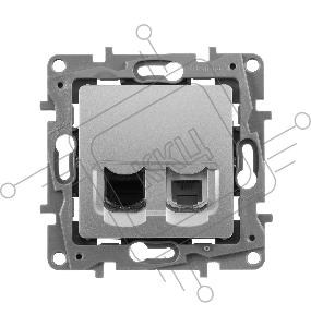 Розетка RJ11+RJ45 кат. 5 UTP, алюминий ETIKA 