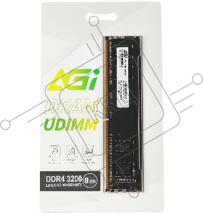 Память AGI 8Gb DDR4 3200MHz AGI320008UD138 UD138 RTL PC4-25600 CL22 DIMM 288-pin 1.2В Ret