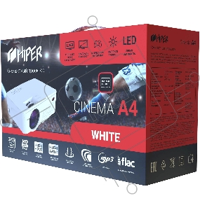 Проектор Hiper Cinema A4 LCD 2500Lm (800x480) 1800:1 ресурс лампы:50000часов 2xUSB typeA 1xHDMI 1кг