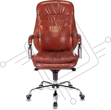 Кресло руководителя Бюрократ T-9950 светло-коричневый Leather Eichel кожа крестов. металл хром