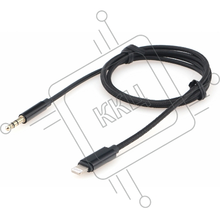 Кабель-переходник USB Cablexpert CCAB-AP35M-1M-B, Lightning/Jack3.5, Mobile, 1м, черн, коробка