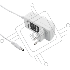 Источник питания 12 V  24 W с DC разъемом подключения 5.5х2.1, белый корпус (IP23)