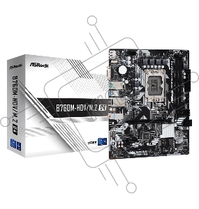 Материнская плата ASROCK B760M-HDV/M.2 D4 Soc-1700 Intel B760 2xDDR4 mATX AC`97 8ch(7.1) GbLAN RAID+VGA+HDMI+DP