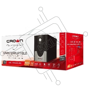 Источник бесперебойного питания CROWN ИБП CMU-SP650EURO {650VA, металл, 1x12V/7AH, розетки 2*EURO+1*IEC bybass} CM000001490