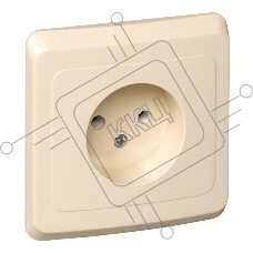 Розетка 1-м СП Этюд 16А IP20 без заземл. крем. SchE PC16-001K