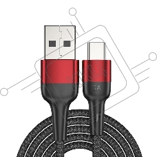 Кабель USB-A – Type-C, 5А, 50Вт, 1м, в черной нейлоновой оплетке Rexant