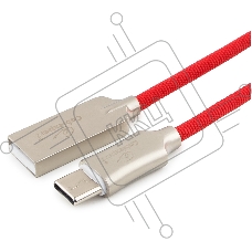 Кабель USB 2.0 Cablexpert CC-P-USBC02R-1M, AM/Type-C, серия Platinum, длина 1м, красный, блистер