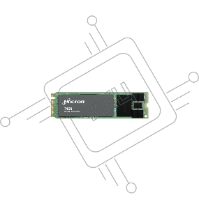 Накопитель Micron SSD 7450 MAX, 400GB, M.2(22x80mm), NVMe 1.4, PCIe 4.0 x4, 3D TLC, R/W 5000/700MB/s, IOPs 280 000/65 000, TBW 2100, DWPD 3 (12 мес.)