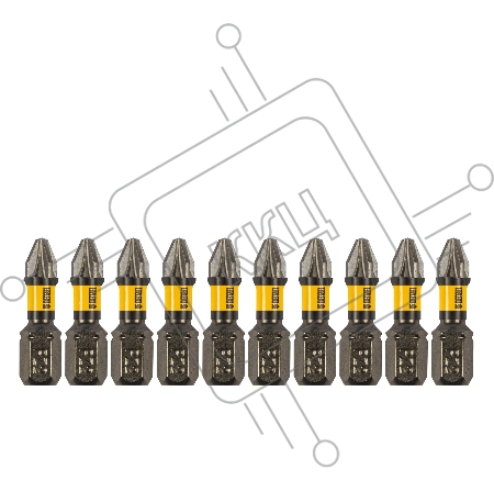 Набор бит торсионных PZ2x25 мм, лазерная обработка шлица, сталь S2, 10 шт.// Denzel