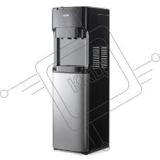 Кулер для воды VATTEN L45NKSTEEL, напольный, НАГРЕВ/ОХЛАЖДЕНИЕ КОМПРЕССОРНОЕ, 3 крана, черный, 6842