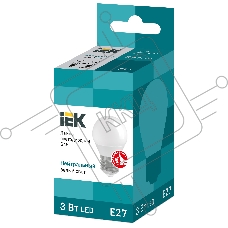 Лампа светодиодная LED 3Вт Е27 220В 4000К G45 шар | LLE-G45-3-230-40-E27 | IEK