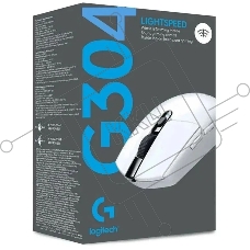 Мышь беспроводная Logitech G304 Lightspeed белый, 12000 dpi, радиоканал, USB, кнопки - 6