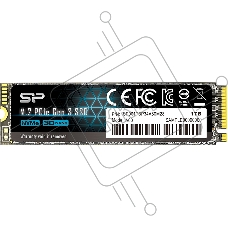 Накопитель SSD Silicon Power P34A60, 1Tb, PCIe 3.0 x4, M.2 2280, NVMe, R/W 2200/1600