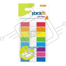 Закладки самоклеящиеся, пластиковые Stick`n 26074 45x8мм, 8 цветов в упаковке, 20 листов, Z-сложения