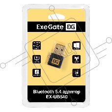 Bluetooth адаптер ExeGate EX-UB540 (BT 5.4, USB HighSpeed 2.0, до 20м, до 7 устройств, Dual-mode Bluetooth, повышенная скорость передачи данных (EDR), сверхнизкое электропотребление (BLE), LE Audio, LC3 codec, поддержка A2DP/SBC/AAC/HSP/AVRCP/HID, Plug & Play, черный)