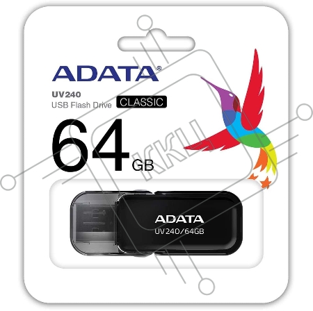 Флеш диск 64GB ADATA UV240, USB 2.0, Черный