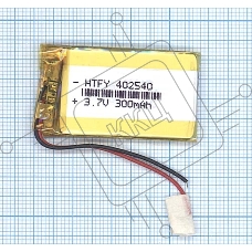 Аккумулятор Li-Pol (батарея) 4*25*40мм 2pin 3.7V/300mAh