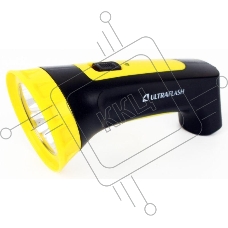 Фонарь LED 3804M (аккум. 220В черн./жел. 4 LED SLA пласт. коробка) Ultraflash 12867