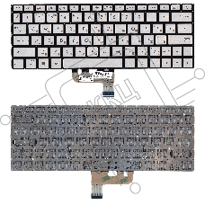 Клавиатура для ноутбука Asus UX333F серебристая с подсветкой