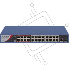 Коммутатор Hikvision DS-3E0326P-E/M(C) (L2) 25x100Мбит/с 1SFP 24PoE 230W неуправляемый
