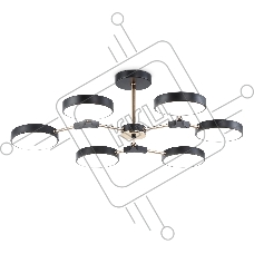 Люстра светодиодная на штанге Ambrella light FL516334/6 BK/FGD черный/золото 108W 3000-6000K D780*210 (без ПДУ)