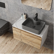 Комплект: тумба Bau Dream Blackwood 80, раковина BAU Cerama 48х37, темно-серая, смеситель Hotel Dream, черный выпуск клик клак черный