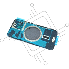 Задняя крышка (стекло) для iPhone 15 (A3090) в сборе со стеклом камеры голубая