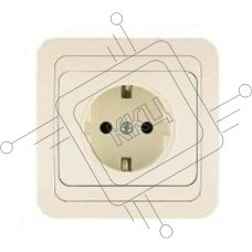 Розетка 1-м СП Mimoza 16А IP20 с заземл. крем/крем Makel 25028