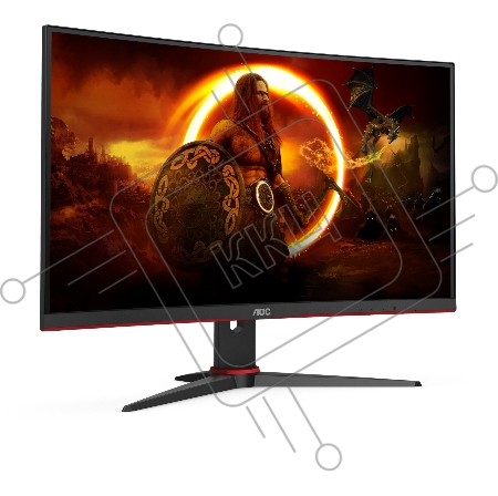 Монитор 23,6'' AOC C24G2AE 1500R Curved 1920x1080 165Гц VA WLED 16:9 1ms VGA 2*HDMI DP 3000:1 80M:1 178/178 250cd Speakers HAS Sviwel Tilt Black/Red