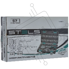 Набор инструментов STELS 14101  1/4'' CrV пластиковый кейс 57 предм.