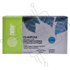 Картридж струйный Cactus CS-B3P23A №727 фото черный (130 мл) для HP DJ T920/T1500