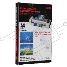 Пленка для ламинирования Deli 125мкм A4 (100шт) глянцевая 216x303мм с клеящим слоем E3817