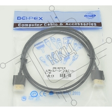 Кабель HDMI Gold Plated Connector, Ver1.4, Ultra Slim HDMI19 (m)/HDMI19 (m) 1м Позолоченные контакты