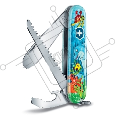 Нож перочинный Victorinox My First Victorinox Dolphin Edition (0.2373.E1) 84мм 9 функций голубой/рисунок карт.коробка