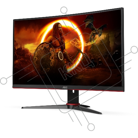 Монитор 23,6'' AOC C24G2AE 1500R Curved 1920x1080 165Гц VA WLED 16:9 1ms VGA 2*HDMI DP 3000:1 80M:1 178/178 250cd Speakers HAS Sviwel Tilt Black/Red