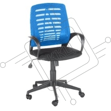 Кресло компьютерное OLSS ИРИС синяя спинка черное сиденье Крестовина:  Кресло компьютерное OLSS ИРИС синяя спинка черное сиденье Крестовина: