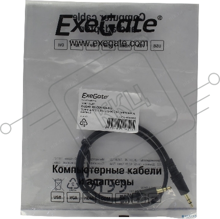 Кабель аудио ExeGate EX284941RUS EX-CCA-404-0.5 (3.5mm Jack M/3.5mm Jack M, 0,5м, позолоченные контакты)