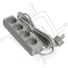 Удлинитель ExeGate ECE-4-1.8G (EX285811RUS), серый, 1.8 м, Евровилка с заземлением, 4 евророзетки с заземлением, 2200 Вт