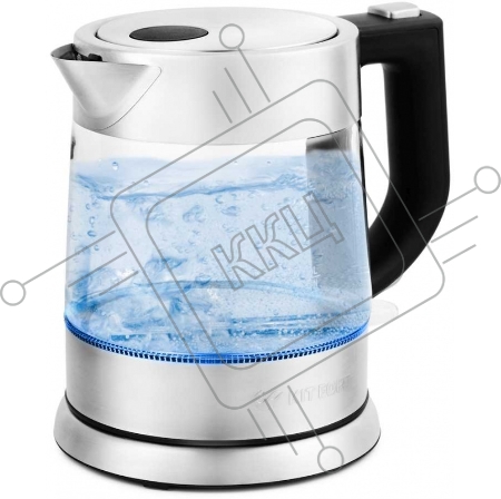 Чайник электрический Kitfort КТ-647 1л. 2200Вт нержавеющая сталь/черный (корпус: стекло)
