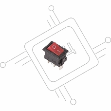 Выключатель клавишный 250V 3А (3с) ON-ON красный  Micro  REXANT