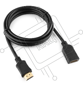 Кабель-удлинитель HDMI Cablexpert CC-HDMI4X-6, 19M/19F, v2.0, позол.разъемы, экран, 1.8м, черный, пакет