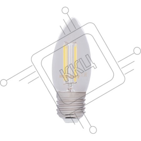 Лампа филаментная REXANT Свеча CN35 9.5 Вт 950 Лм 2700K E27 прозрачная колба